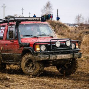 A car covered with mud